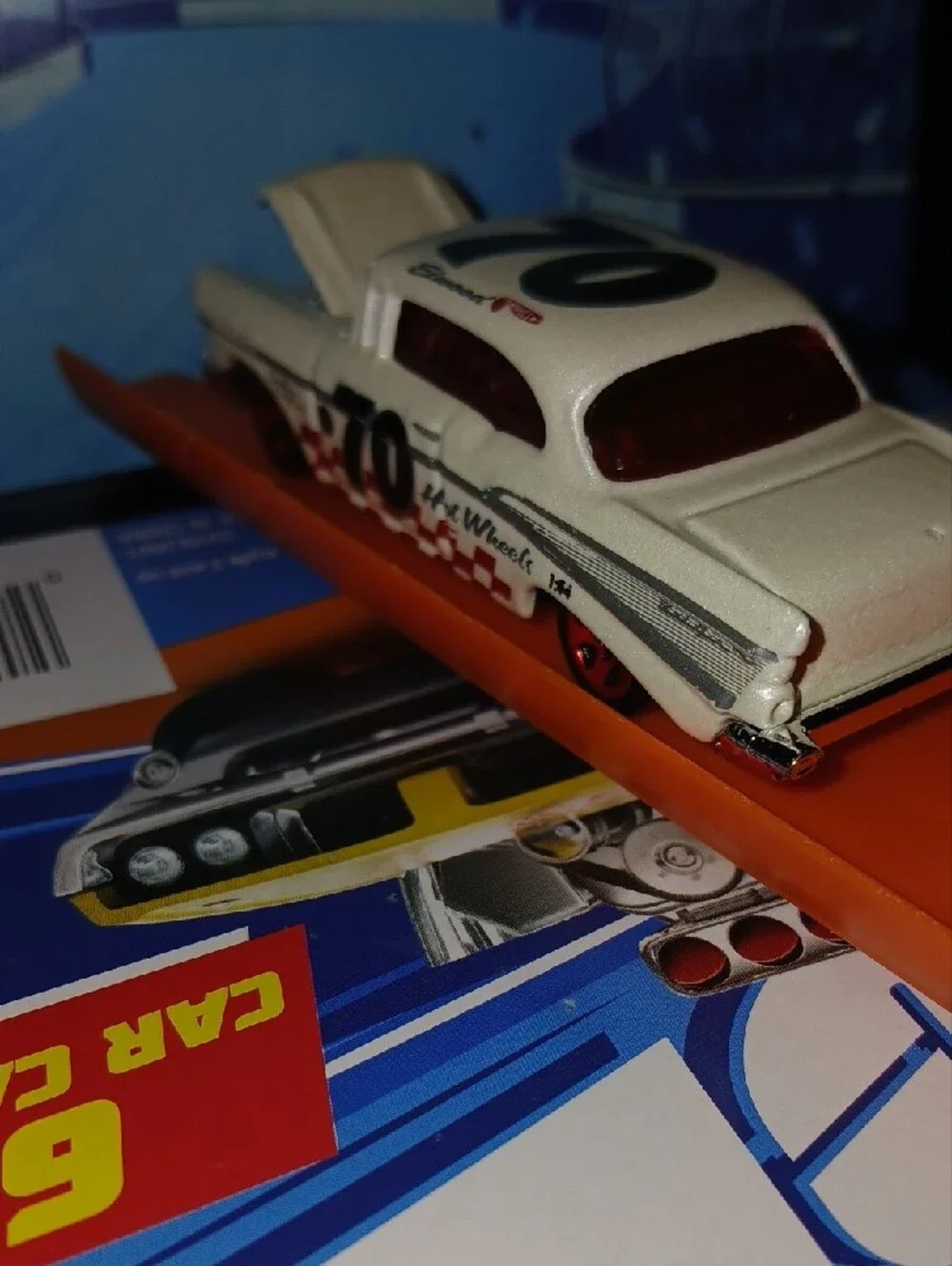 White 1957 Chevy Die-Cast Race Car Hot Wheels  - White. 2000 Mfg (Y2K)